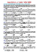 135 Câu trắc nghiệm Vật lý 12 - Mạch RLC nối tiếp (Có đáp án)